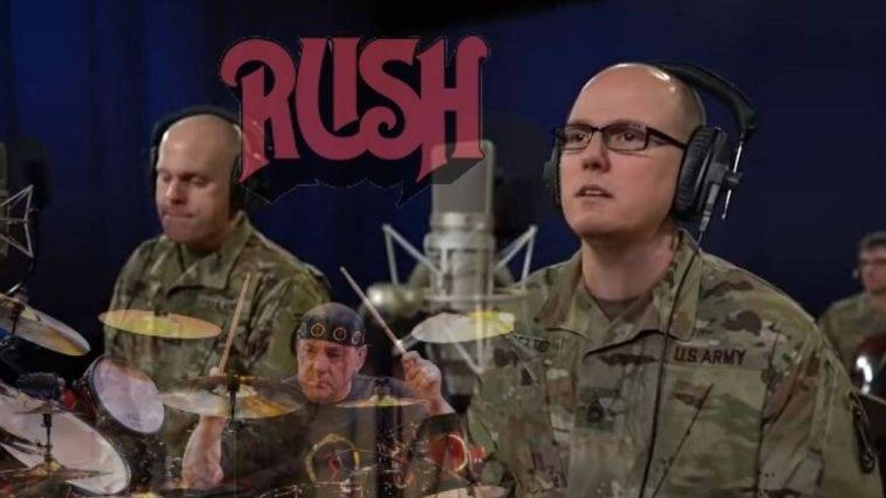The US Army band plays a tribute to Rush's iconic drummer, the late Neil Peart
