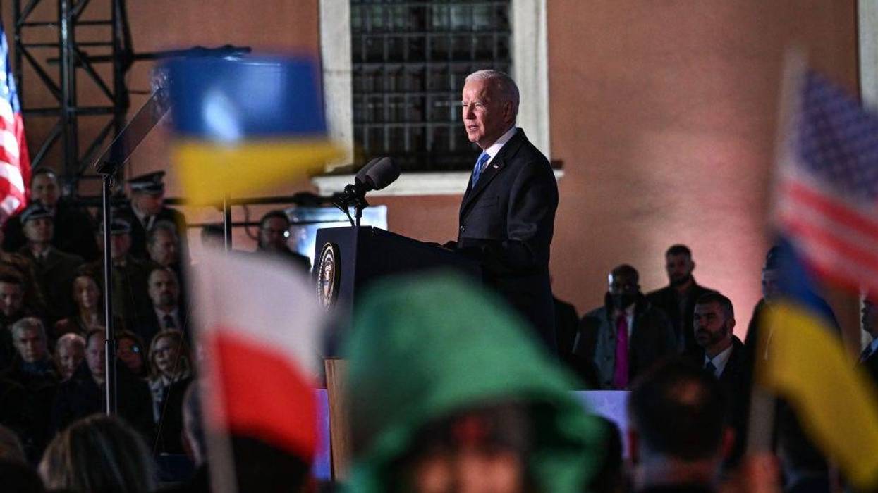 The US President, Joe Biden delivers a speech at the Royal Castle on March 26, 2022 in Warsaw, Poland. Biden arrived in Poland yesterday, meeting with the Polish president as well as U.S. troops stationed near the Ukrainian border, bolstering NATO's eastern flank. (Photo by Omar Marques/Getty Images)
