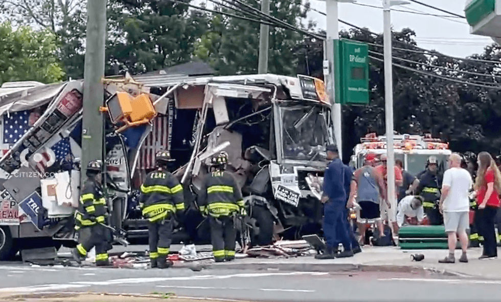 The vehicle was totaled in the crash but no serious injuries were reported