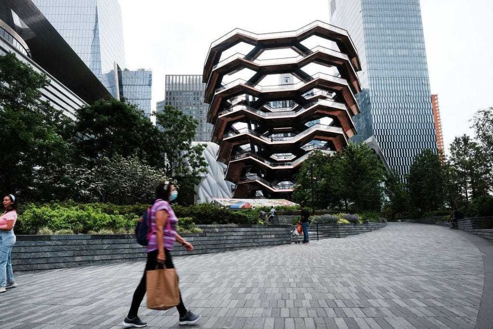 The Vessel stands in Hudson Yards days after its reopening on June 2, 2021 in New York City, before reclosure.