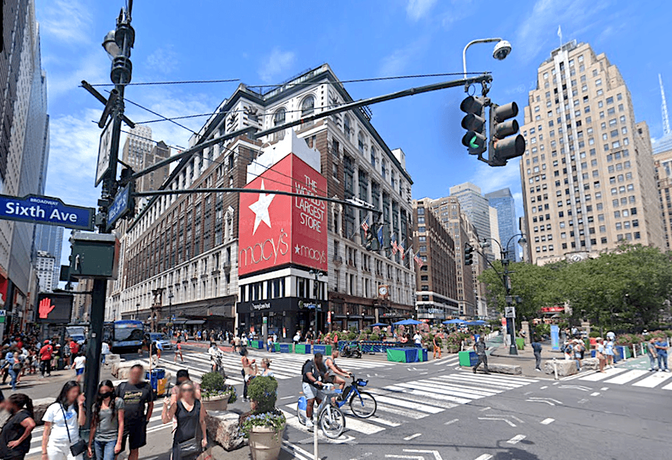 The victim was beaten in the busy intersection of W. 34th Street and Sixth Avenue