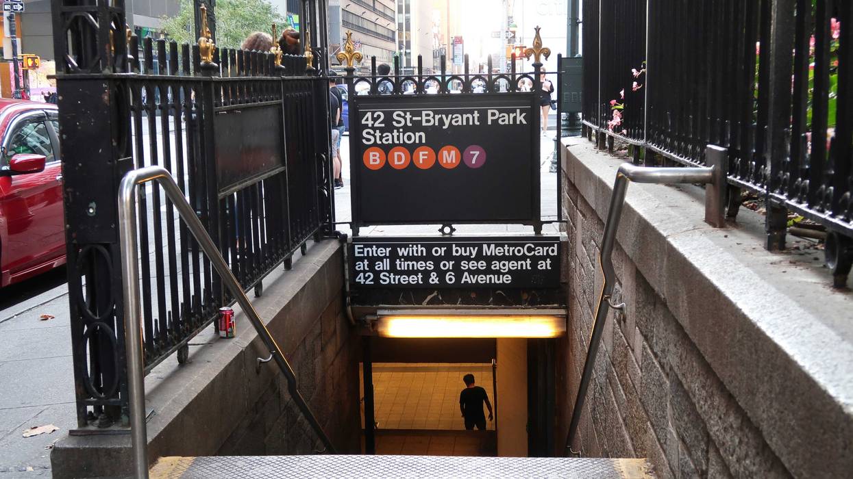 The victim was slashed as he waited for a train at the Bryant Park station on Tuesday morning, police said