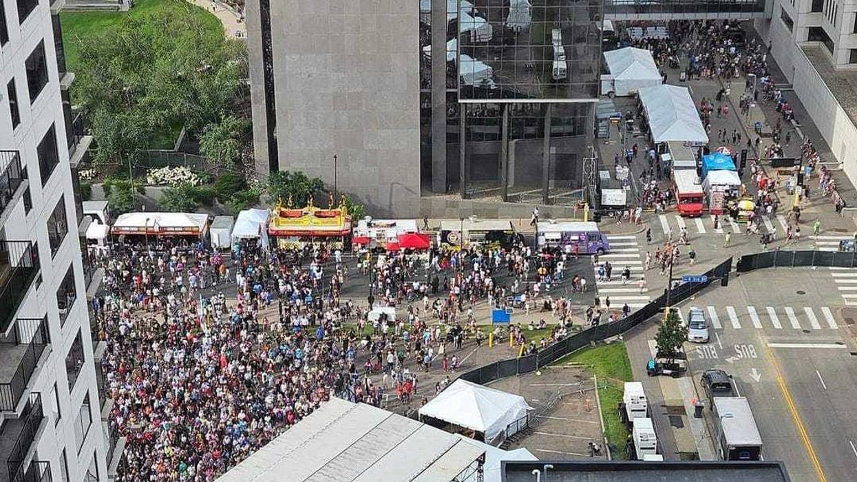 The view above the main music stage of Minneapolis' second Taste of Minnesota.