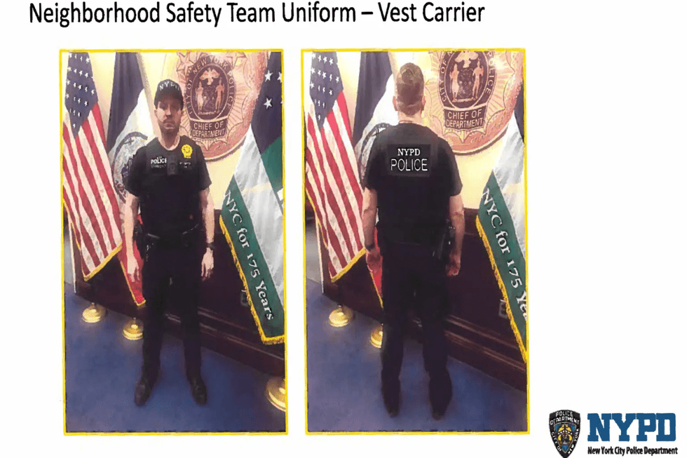 The warm-weather uniforms worn by the NYPD