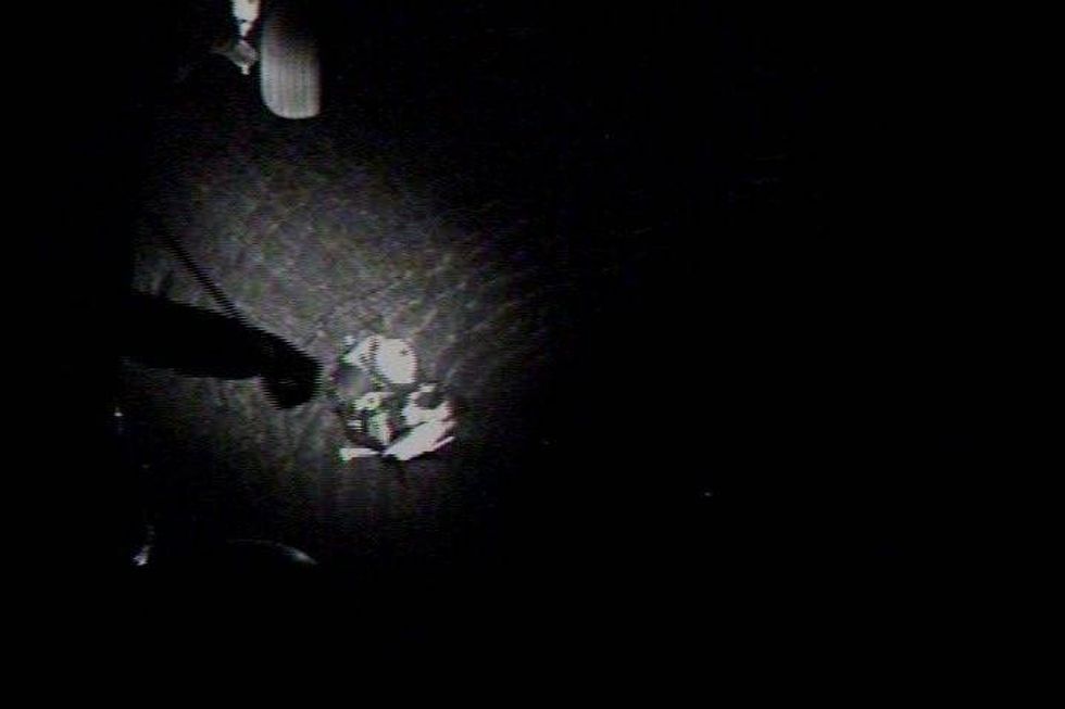 The water below the responding U.S. Coast Guard helicopter.