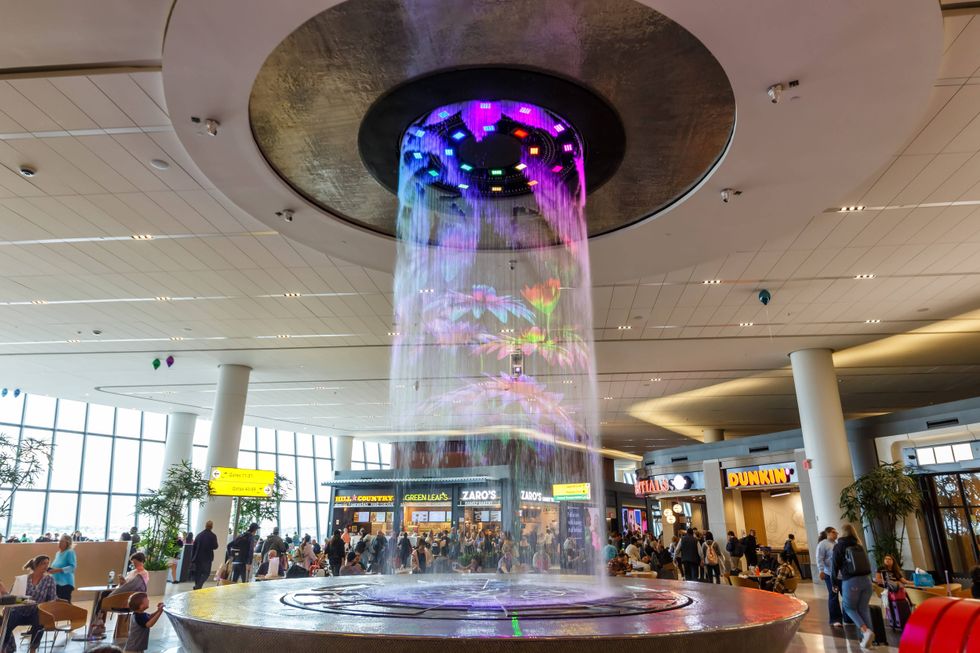 The waterfall feature at LaGuardia similar to the one described by Goldman