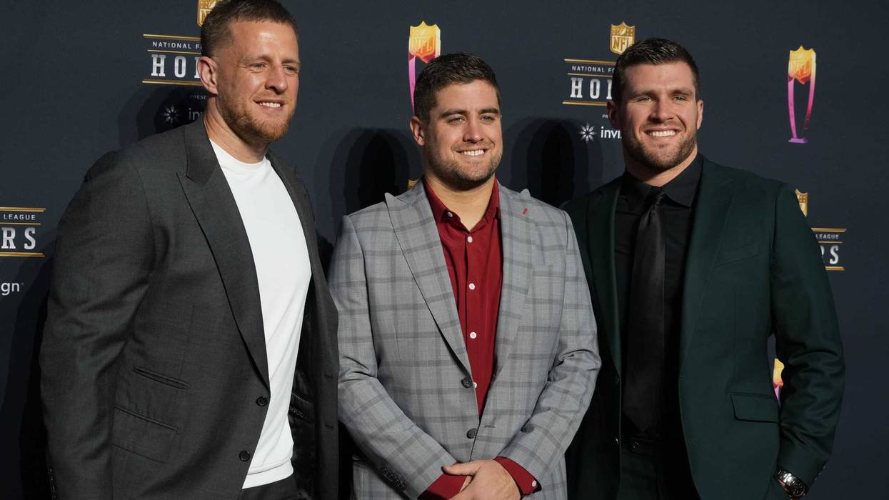 The Watt brothers arriving at the NFL Honors in Los Angeles