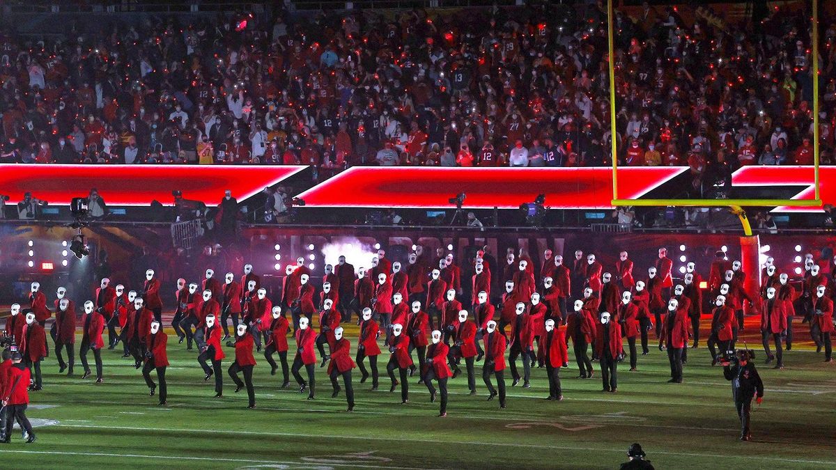 The Weeknd performs at the Pepsi Super Bowl LV Halftime Show on February 07, 2021