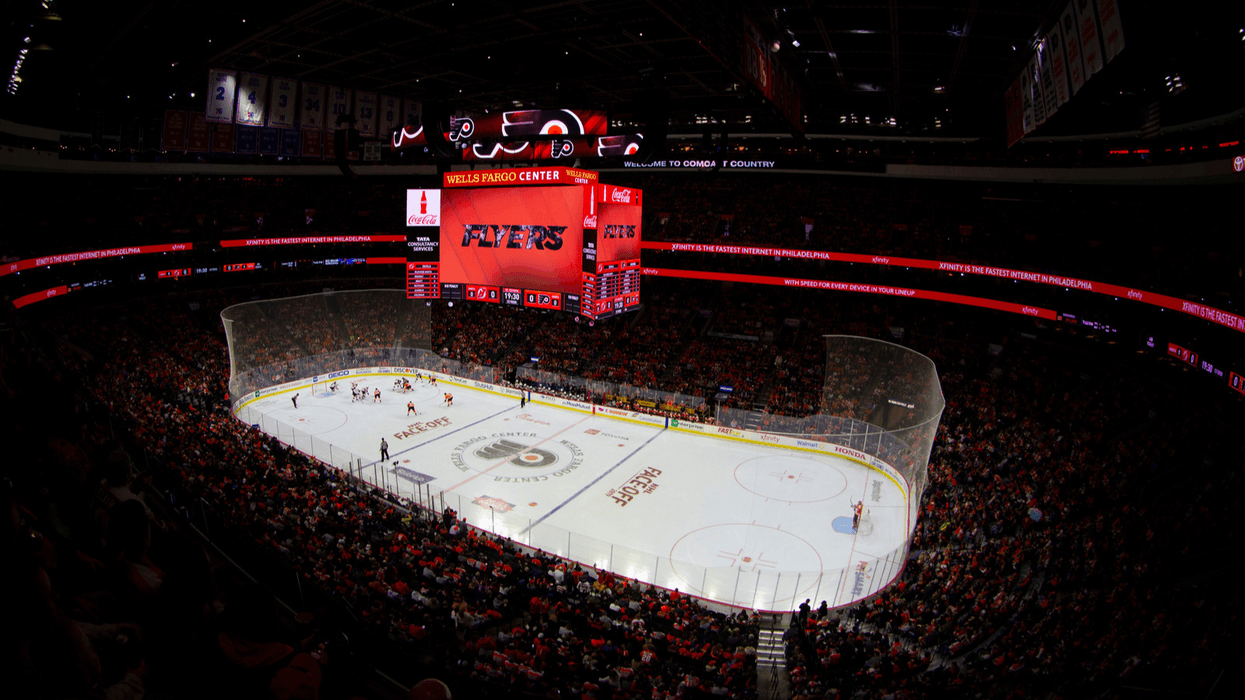 The Wells Fargo Center is shown during a game between the New Jersey Devils and the Philadelphia Flyers on Oct. 9, 2019.