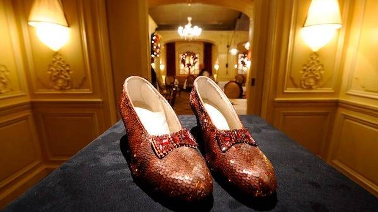 'The Wizard of Oz' Ruby Red Slippers worn by Judy Garland in 1939 are displayed at a viewing at the Plaza Athenee on December 5, 2011