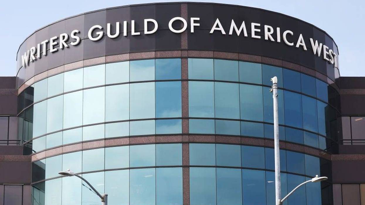 The Writers Guild of America West headquarters is viewed on September 25, 2023 in Los Angeles, California.