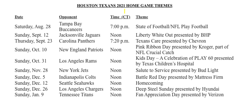 Theme Schedule