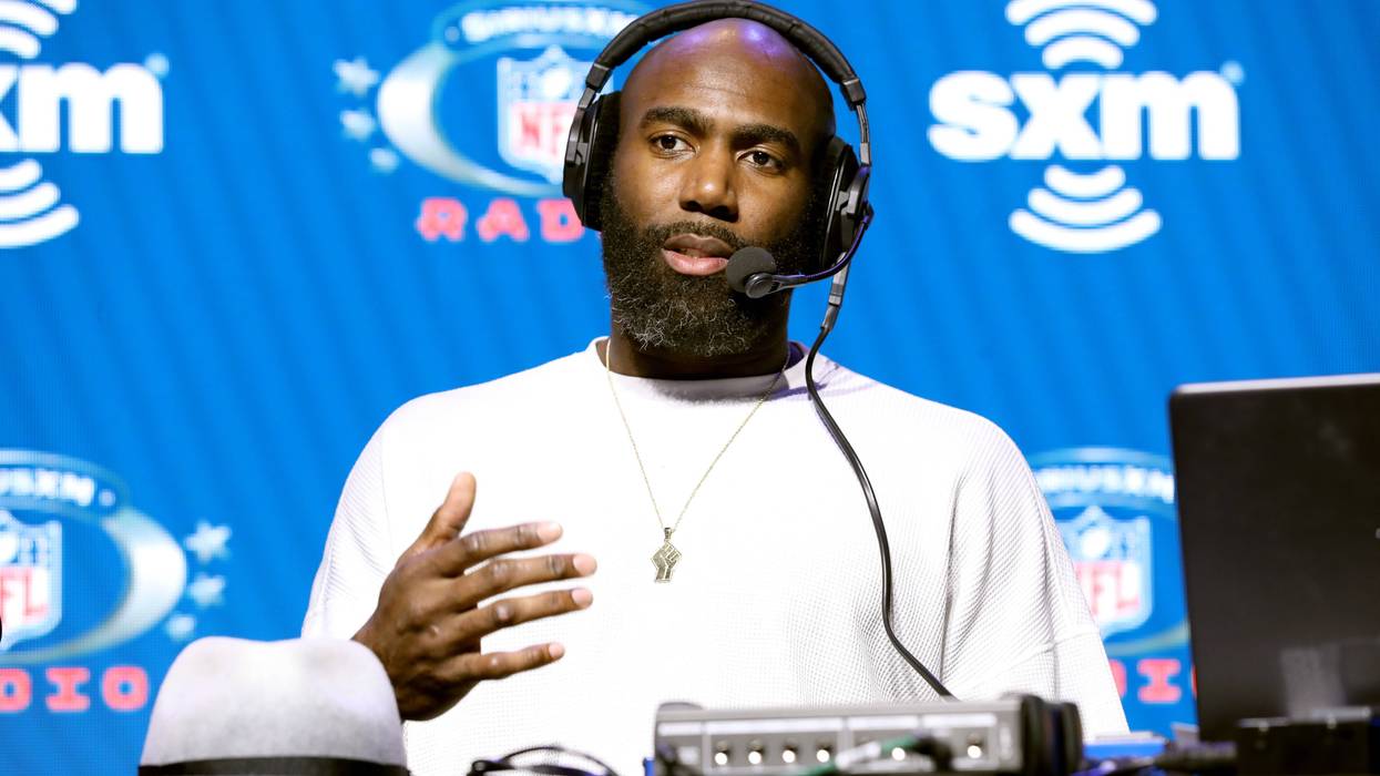 Then-Eagles safety Malcolm Jenkins speaks onstage during day 3 of SiriusXM at Super Bowl LIV on January 31, 2020 in Miami, Florida.