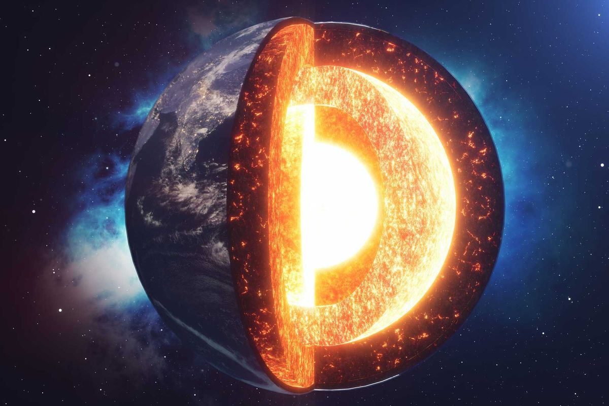 There are 2 blobs inside the Earth. They could be part of an ancient planet