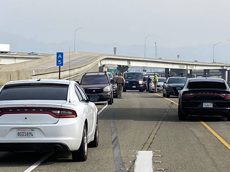 There is a heavy police presence on the Bay Bridge Thursday morning as CHP officers are conducting a potential investigation.
