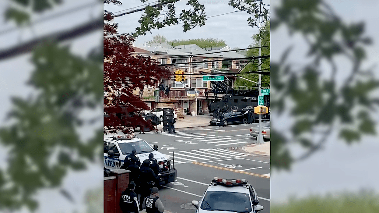 There was a heavy police response at the scene in Sheepshead Bay on Friday morning