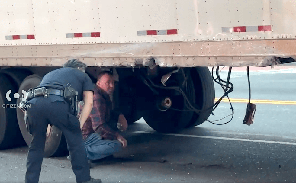 There was visible damage to the trailer of the 18-wheeler