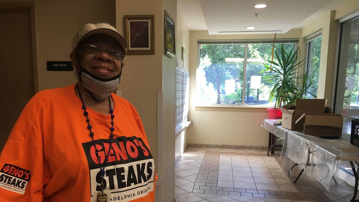 Theresa Lester in the Germantown House Cooling Center.
