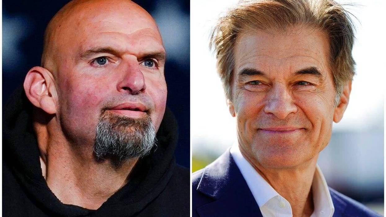 This combination of photos shows Pennsylvania Lt. Gov. John Fetterman, a Democratic candidate for U.S. Senate, Oct. 8, 2022, in York, Pa., left, and Mehmet Oz, a Republican candidate for U.S. Senate, Sept. 23, 2022, in Allentown, Pa. (AP Photo/Matt Rourke, File)