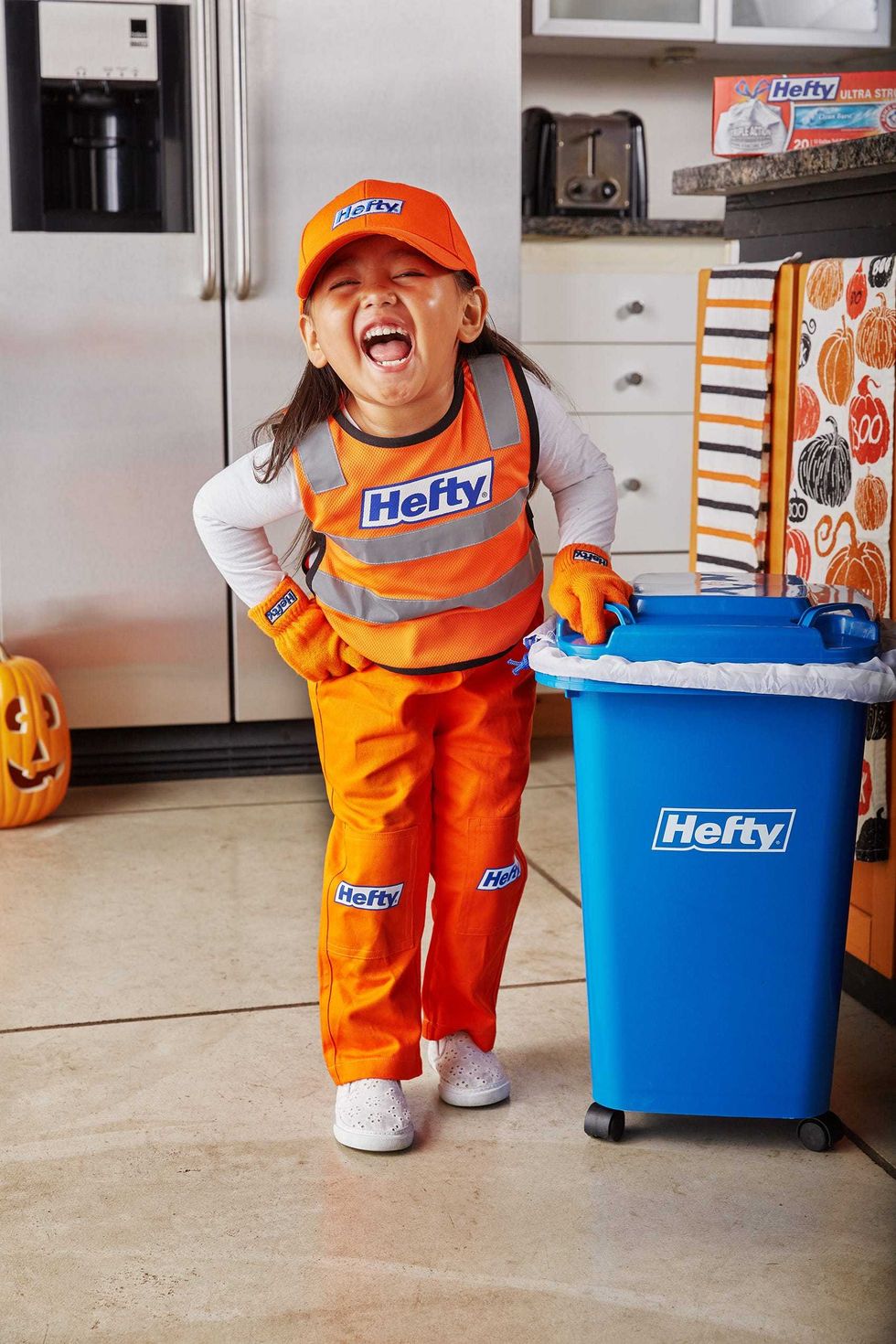This Halloween, Hefty is honoring sanitation workers for their frontline service by creating the "Hefty Garbage Collector" Halloween costume for kids.