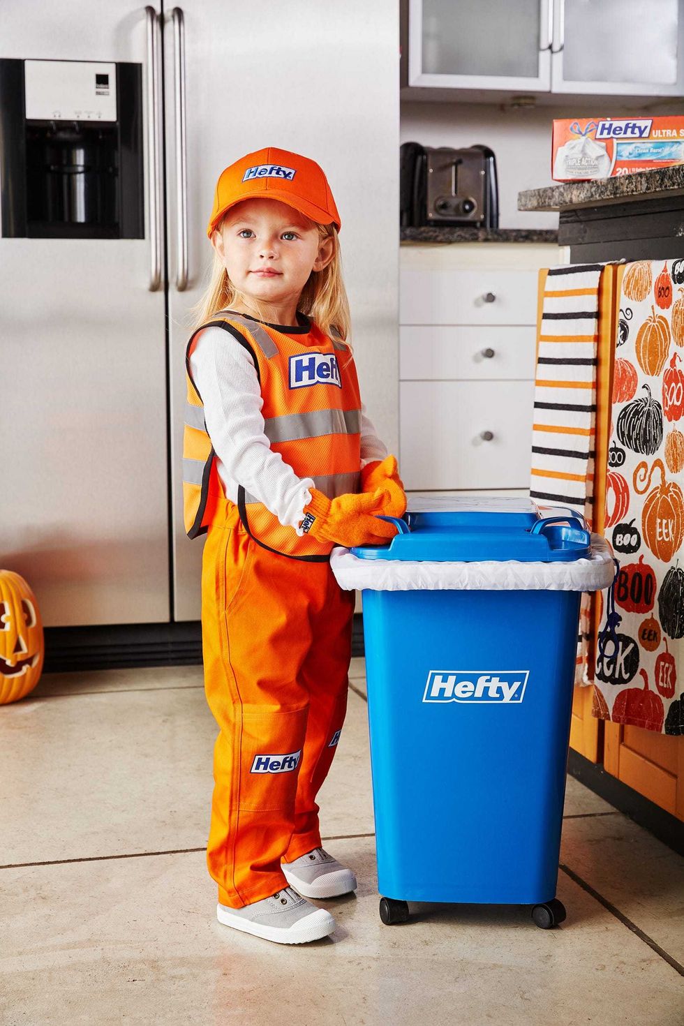 This Halloween, Hefty is honoring sanitation workers for their frontline service by creating the "Hefty Garbage Collector" Halloween costume for kids.