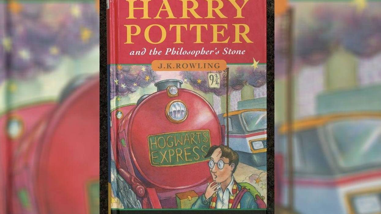 This handout from Christie's shows the cover of J K Rowling's first novel Harry Potter And The Philosopher's Stone.
