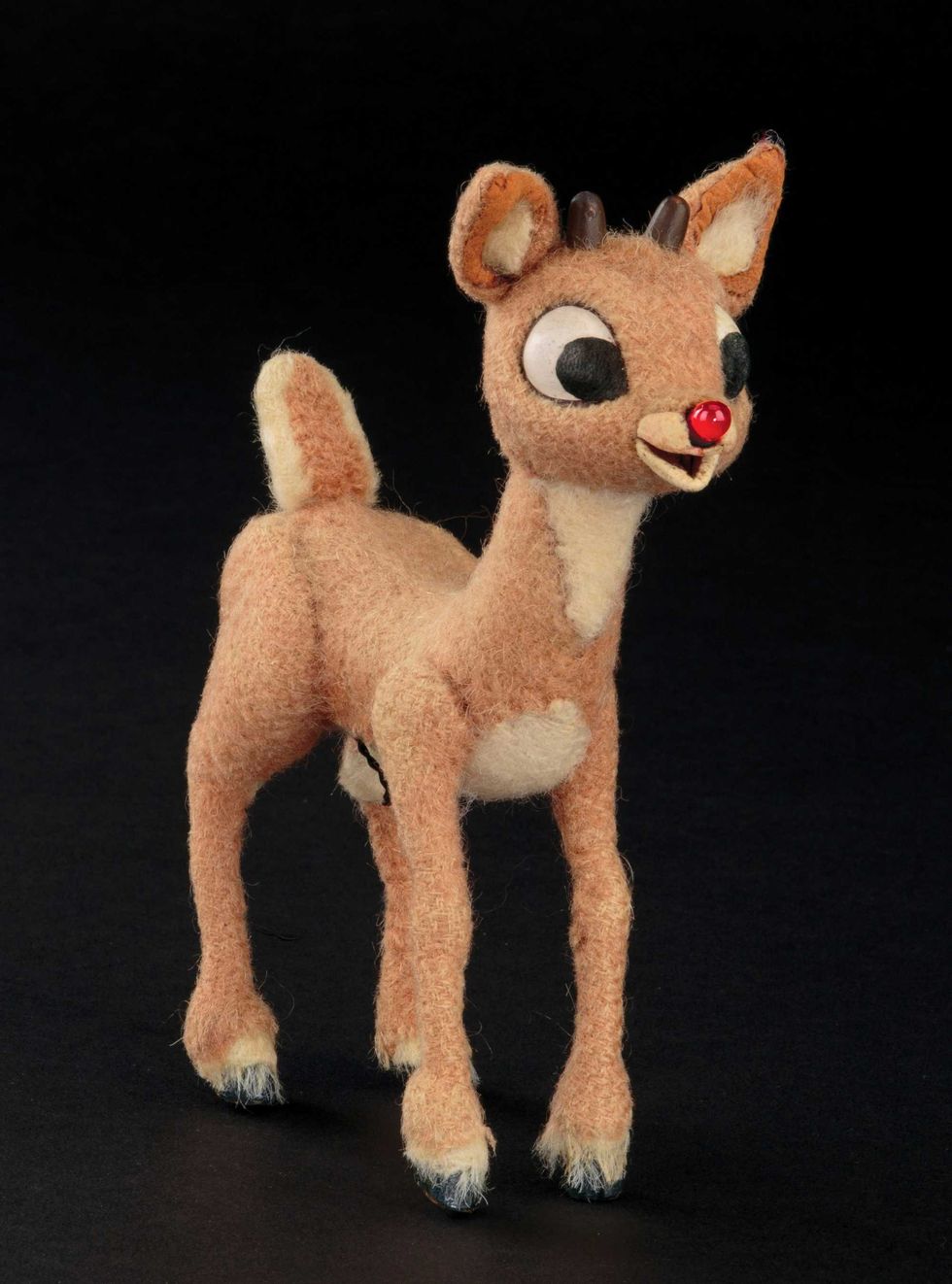This image released by Profiles in History shows a Rudolph reindeer puppet used in the filming of the 1964 Christmas special "Rudolph the Red-Nosed Reindeer."