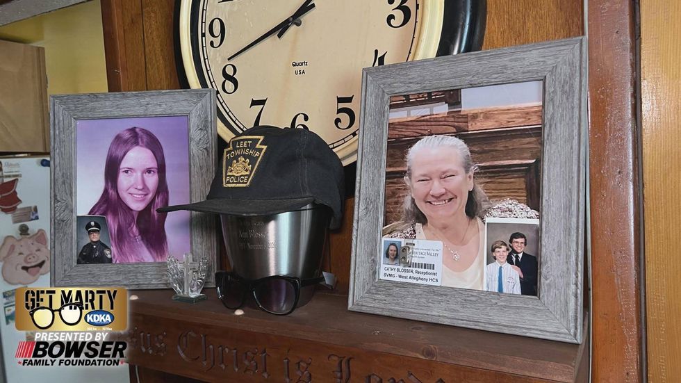 This memorial to Cathy Blosser sits on the mantle of their Aleppo Twp. home.