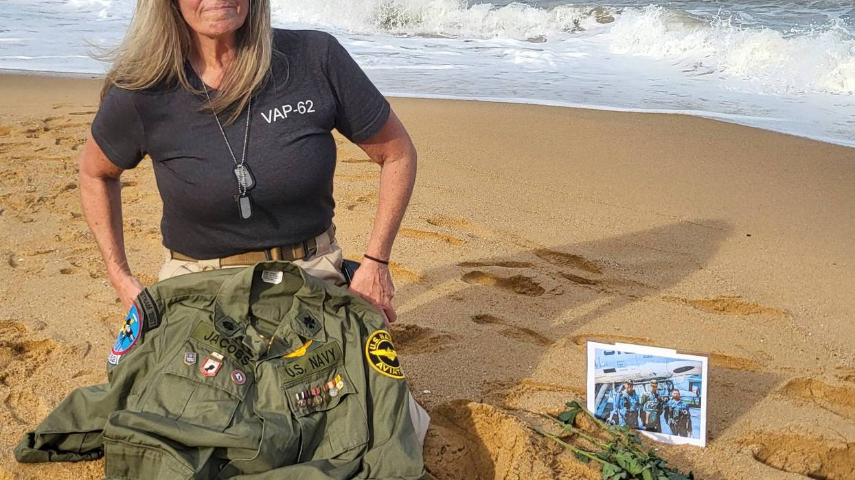 This photo provided by Jeanie Jacobs Huffman shows her on the beach in June 2024 in Thanh Hoa Province, Vietnam.