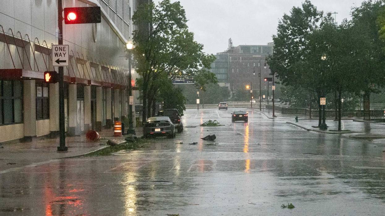 This photo taken on May 16, 2024 shows a street after storm in Houston, Texas.