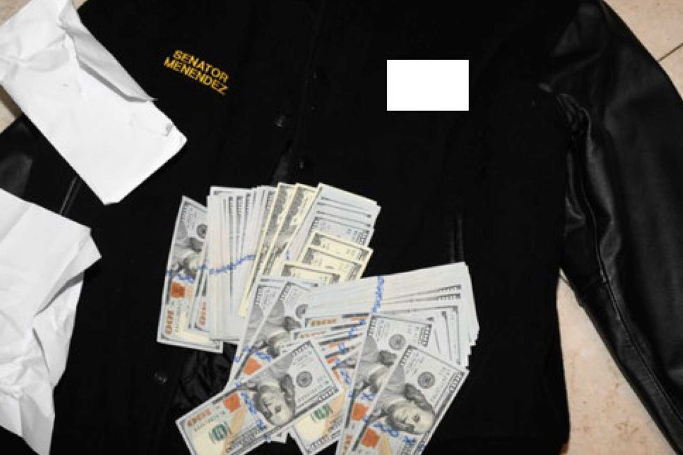 This photo, which was included in an indictment of U.S. Sen. Bob Menendez (D-N.J.), shows a jacket bearing Menendez