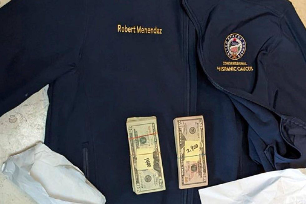 This photo, which was included in an indictment of U.S. Sen. Bob Menendez (D-N.J.), shows a jacket bearing Menendez