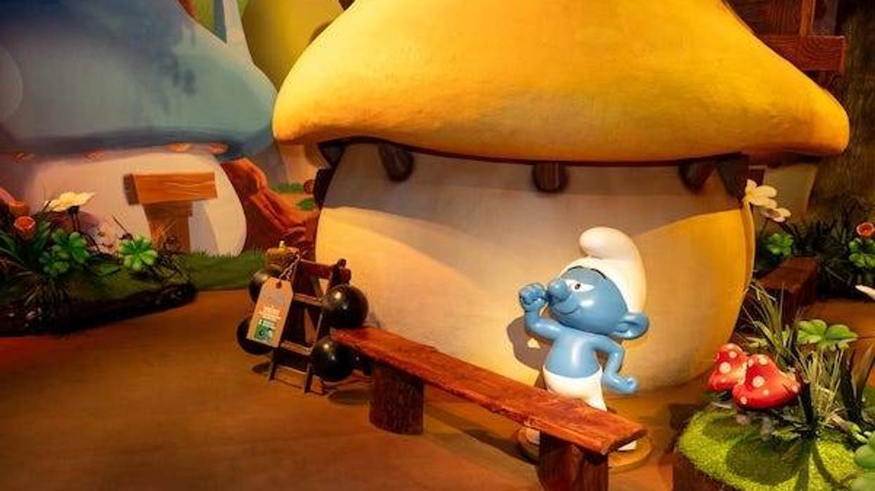 This picture is taken at the press opening of "The Smurf Experience" exhibition in Brussels