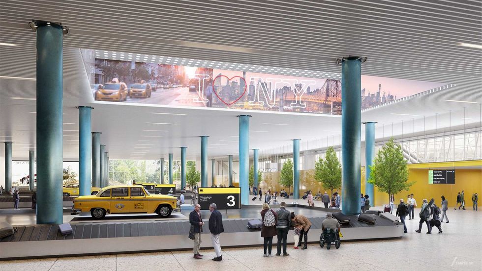 This rendering shows an interior view of the New Terminal 1
