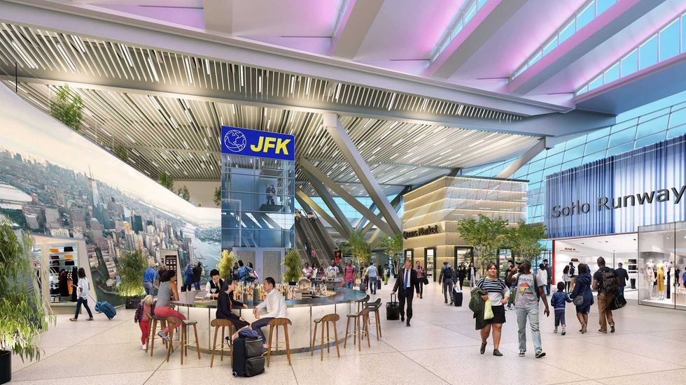 This rendering shows an interior view of the New Terminal 1