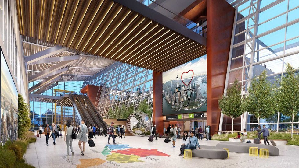This rendering shows an interior view of the New Terminal 1