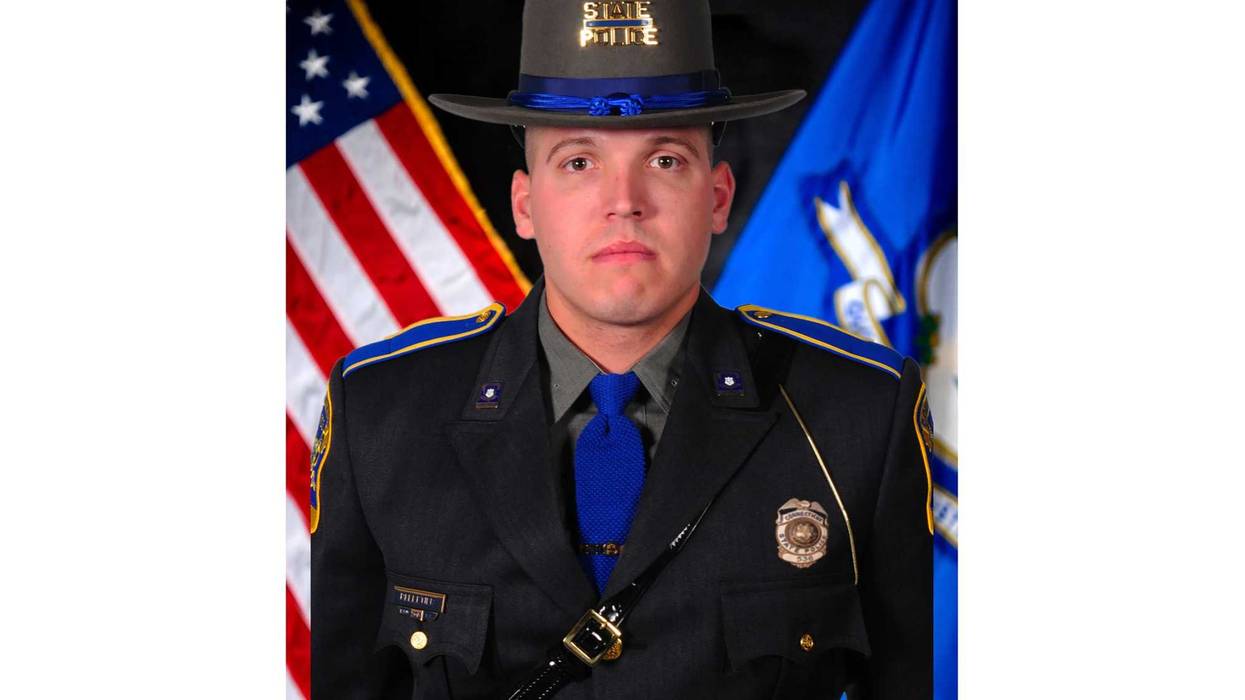 This undated photo provided by the Connecticut State Police, shows Trooper First Class Aaron Pelletier.