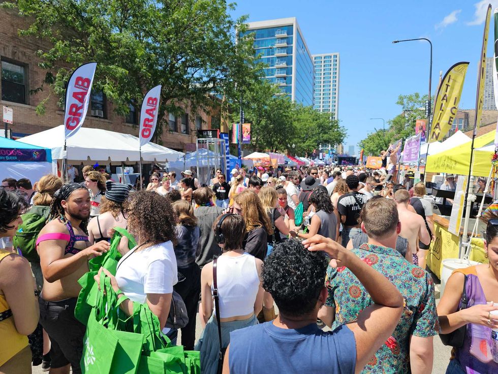 Thousands brave a several day heat wave in Chicago, for Chicago Pride Fest 2025. June 21, 2025.