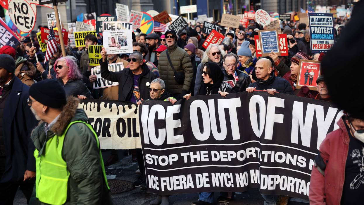 Thousands of people participate in a ‘No Kings’ protest against the policies, both foreign and domestic, of the Trump administration in Manhattan on Jan. 11, 2026