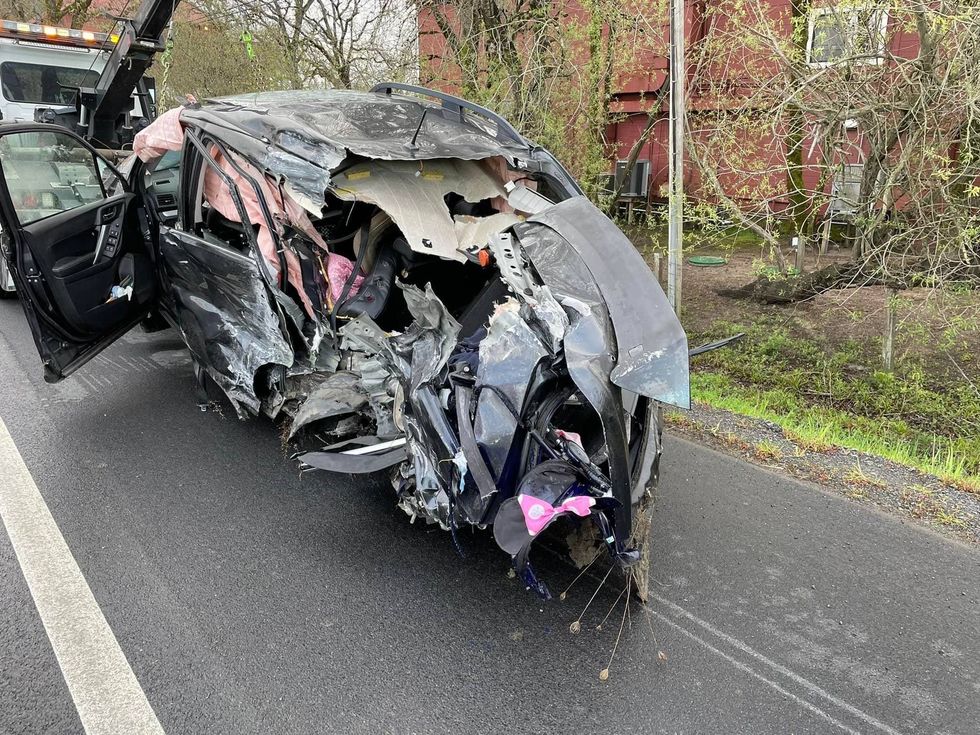 Three adults and a baby were taken to the hospital after a car accident involving a Sonoma County Transit bus and two vehicles on Friday morning.