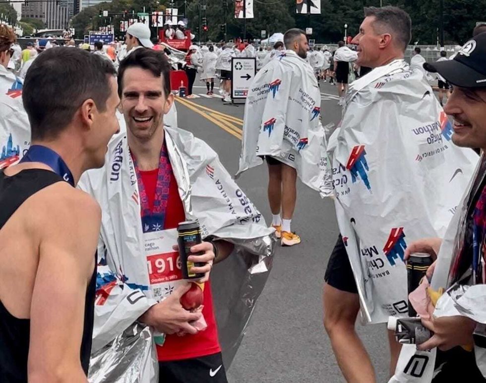 Three college friends were among the over 47,000 people who ran the 45th Chicago Marathon on Sunday.