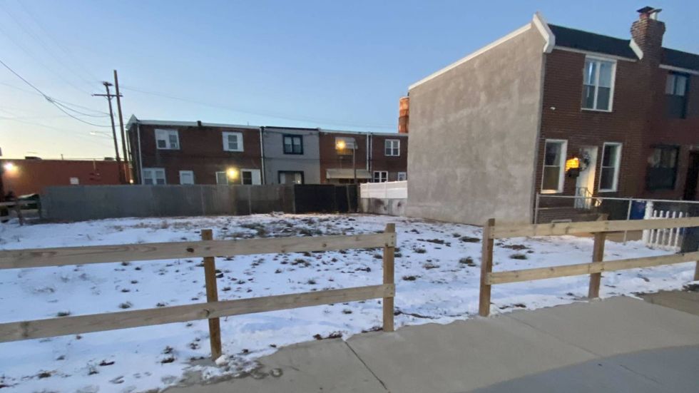 Three homes once stood in this space on the 3500 block of Miller Street. The lots have been vacant since the blast.