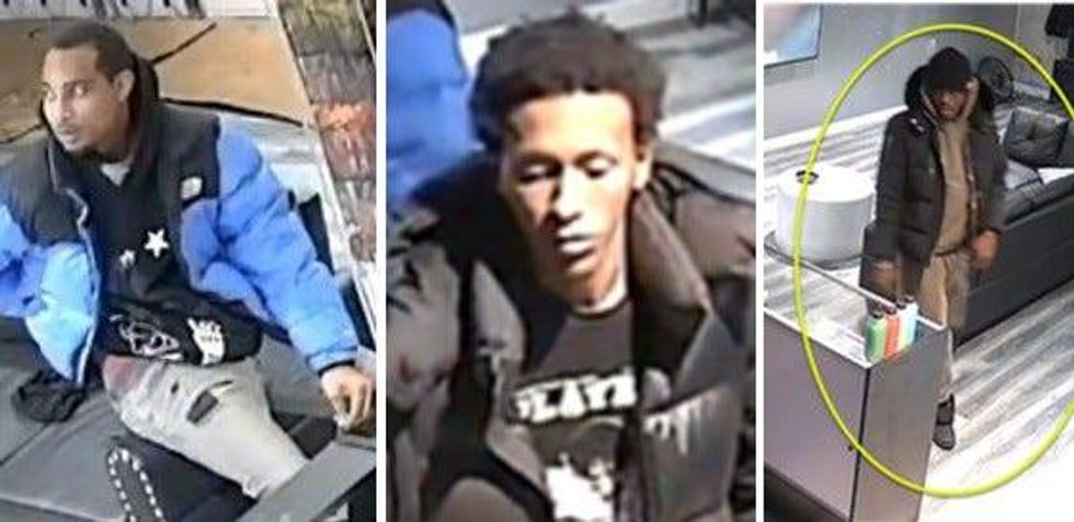 Three men sought in a shooting and robbery on the west side.