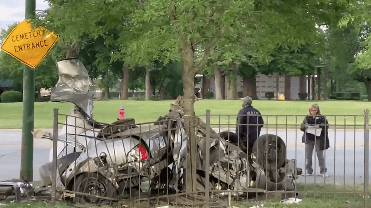 Three people died and two others were hurt Wednesday when a vehicle crashed into a fire hydrant and then a tree in Ashburn on the Southwest Side.