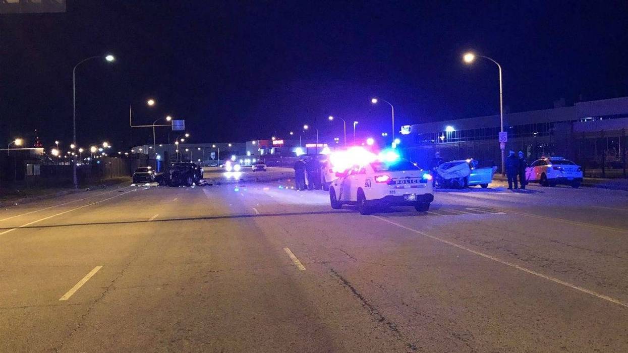 Three people were killed in a head-on crash at 7th Street and Packer Avenue in South Philadelphia Tuesday morning.