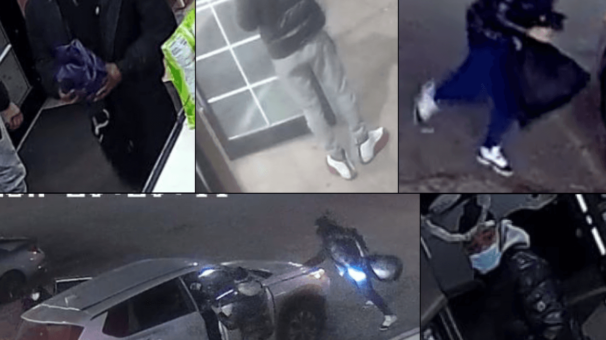 Three suspects fled in a silver Nissan Rogue after robbing a Huntington 7-Eleven of more than $600 in ice cream on Feb. 12