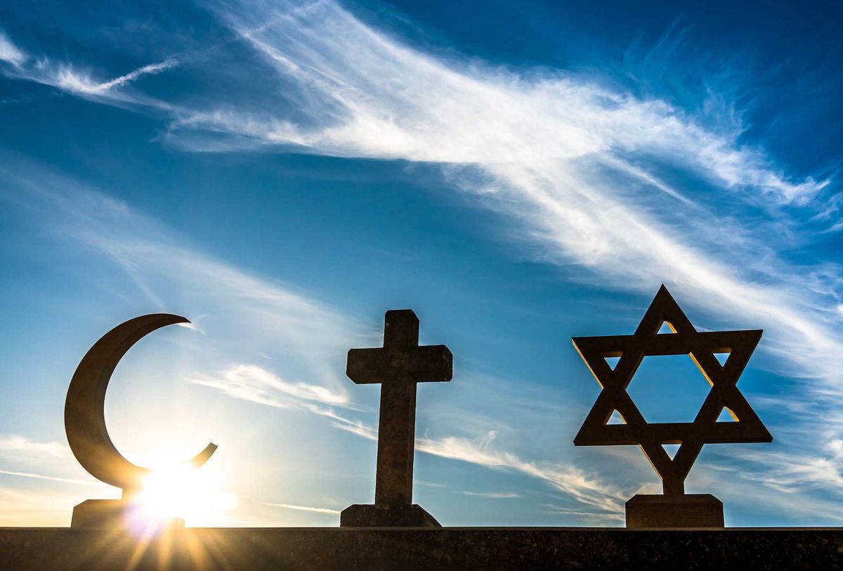 Three symbols of religions.