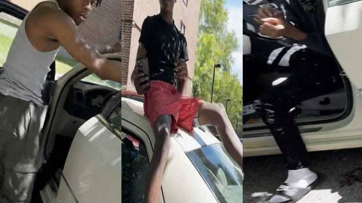 Three teens were photographed with the car after it was stolen, police said