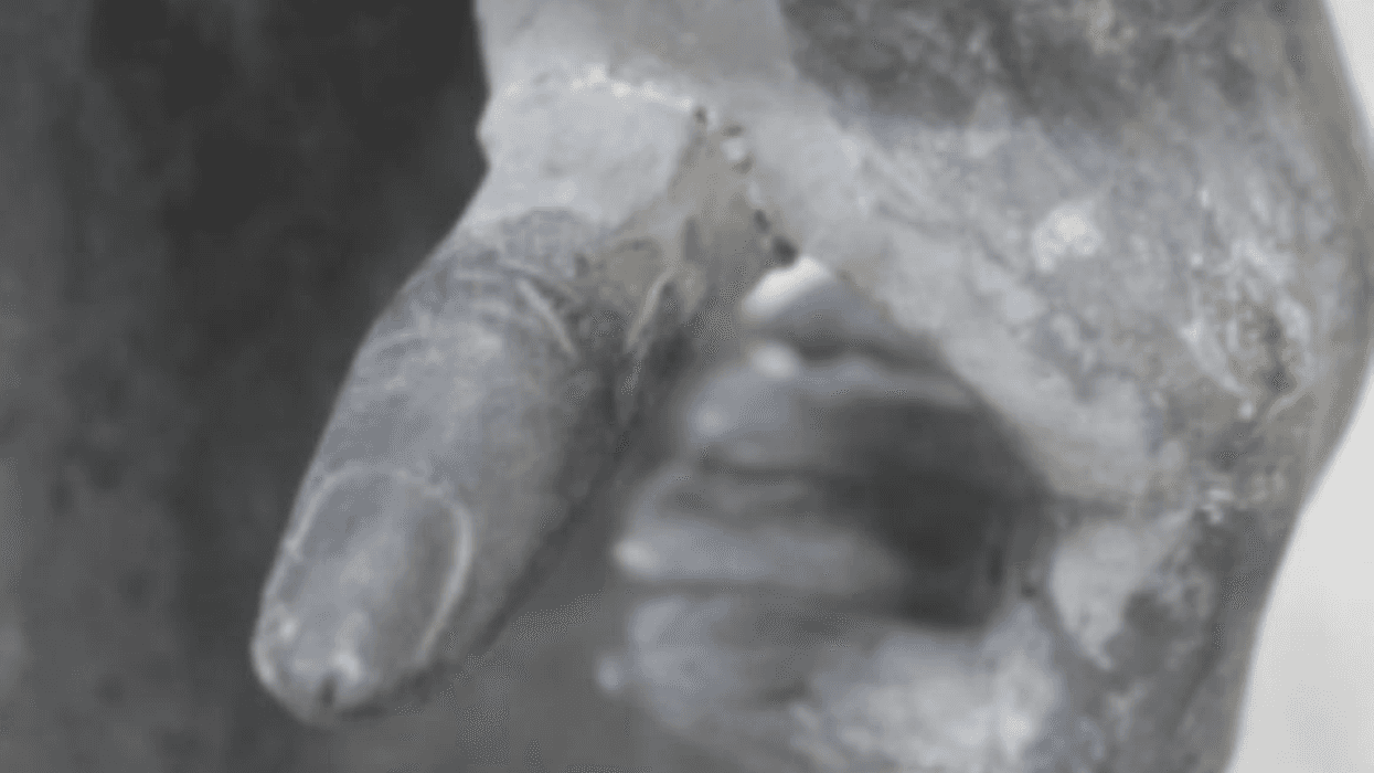 thumb of a terra cotta warrior statue