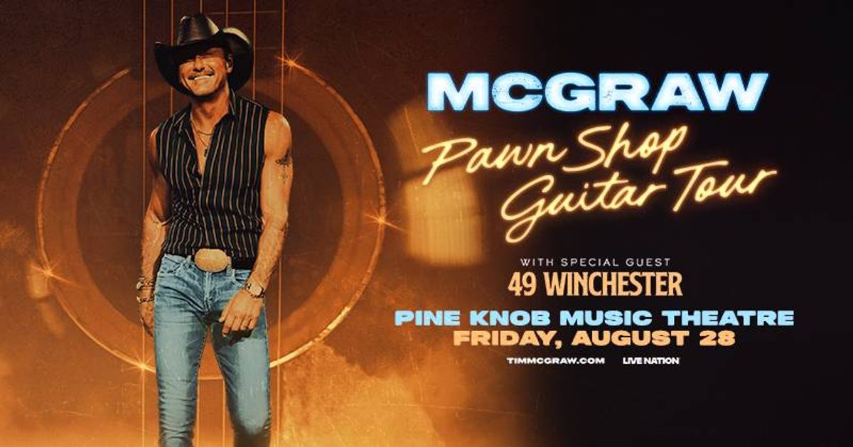Tim McGraw Pawn Shop Guitar Tour poster with 49 Winchester at Pine Knob Music Theatre, Aug 28.